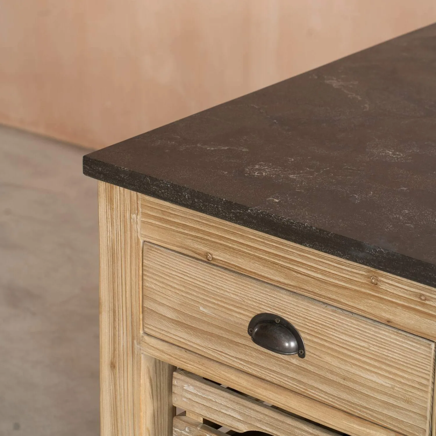 Graham & Green Whitewashed Hudson Kitchen Breakfast Bar