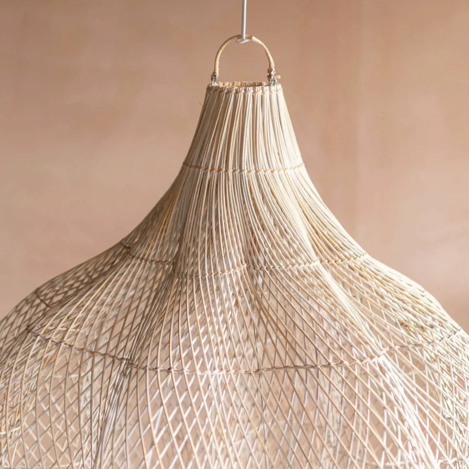 Graham & Green Whitewashed Rattan Ceiling Shade