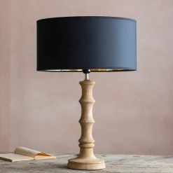 Graham & Green Wooden Bamboo Table Lamp Small