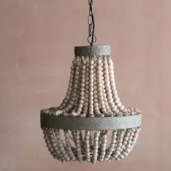 Graham & Green Wooden Beaded Pendant Light