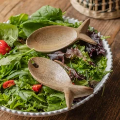 Graham & Green Wooden Fish Salad Servers