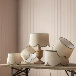 Graham & Green Woodland Green Scallop Lamp Shades