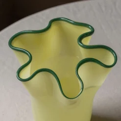 Graham & Green Yellow and Green Ruffle Vase - Medium