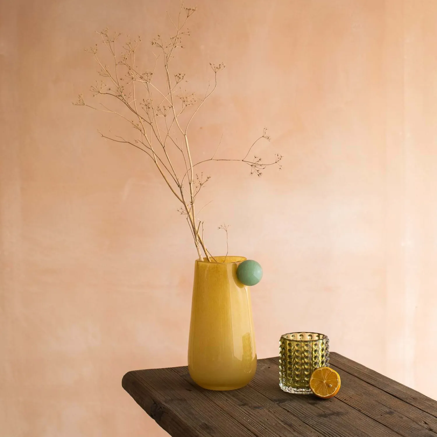 Graham & Green Yellow and Jade Medium Bolita Vase