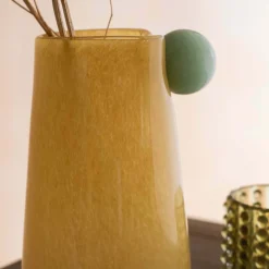 Graham & Green Yellow and Jade Medium Bolita Vase