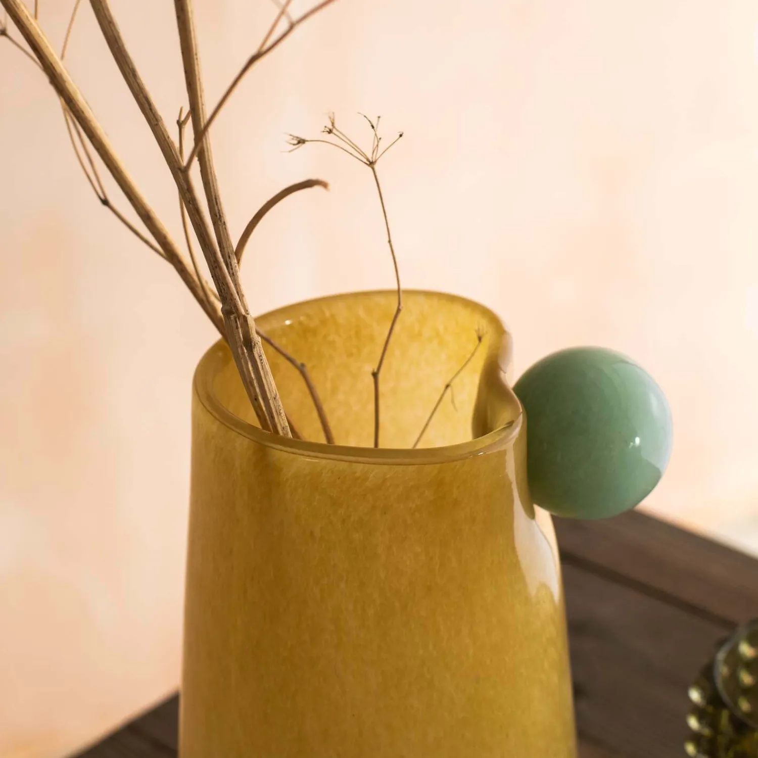 Graham & Green Yellow and Jade Medium Bolita Vase