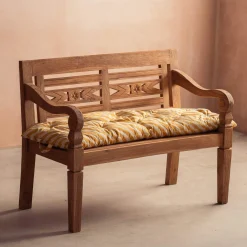 Graham & Green Yellow Candy Stripe Bench Seat Pad