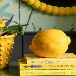 Graham & Green Yellow Ceramic Lemon Ornament