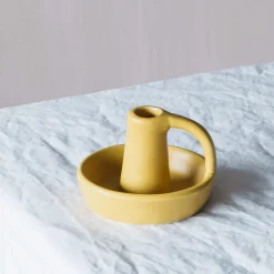 Graham & Green Yellow Curve Candle Holder