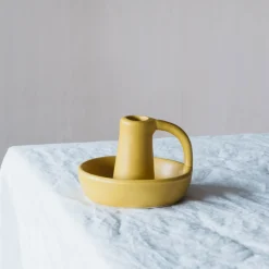 Graham & Green Yellow Curve Candle Holder