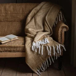 Graham & Green Yellow Wool Blend Throw