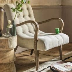 Graham & Green York Natural Linen Armchair