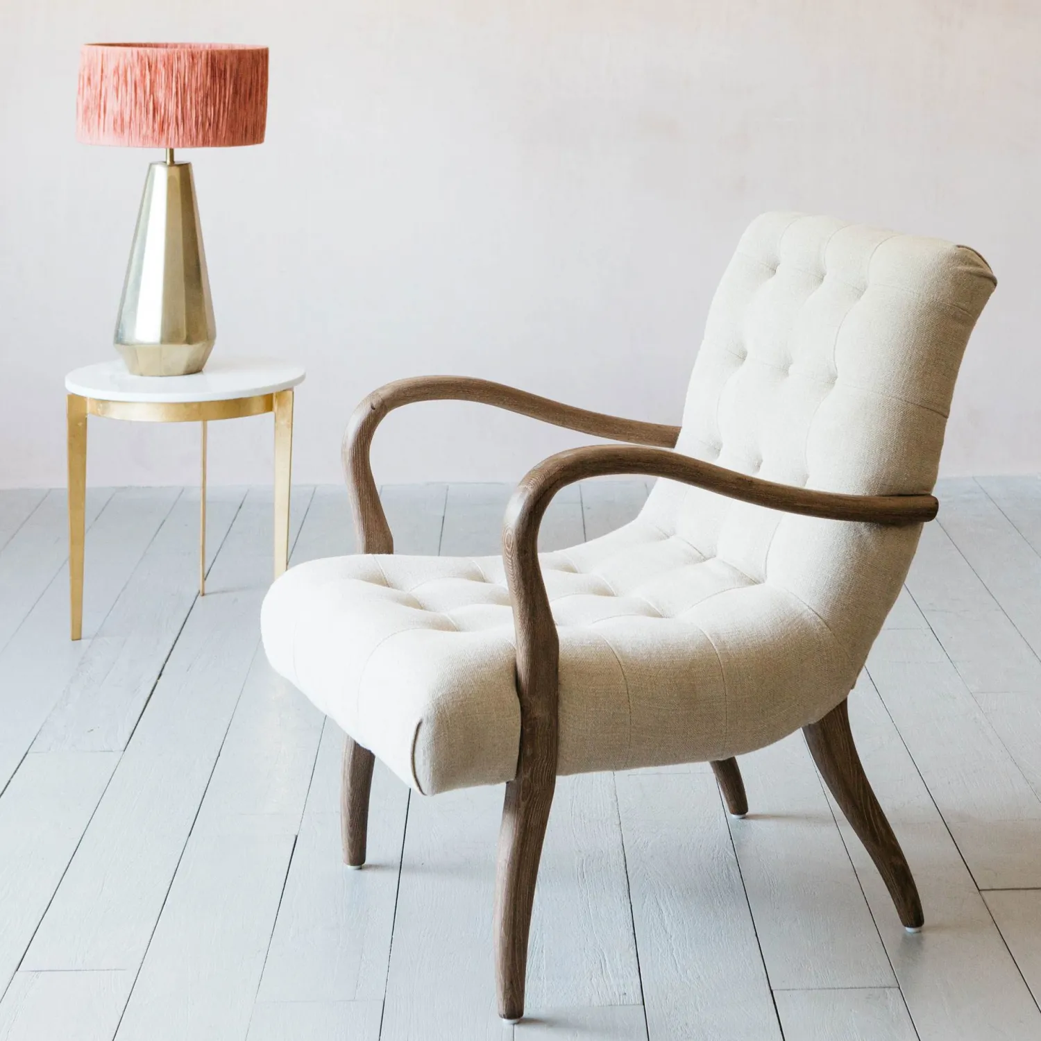 Graham & Green York Natural Linen Armchair